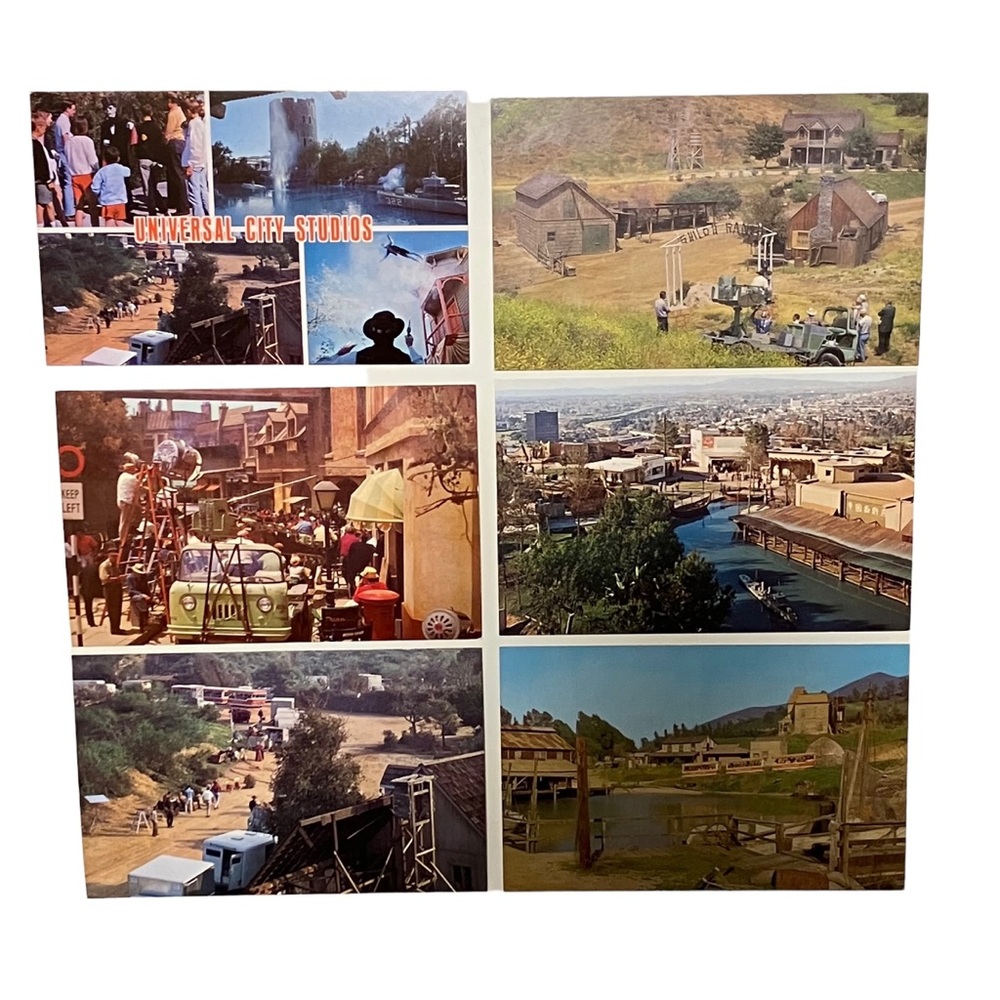 Universal City Studios Hollywood California Postcards Vintage 1960s Lot of 6